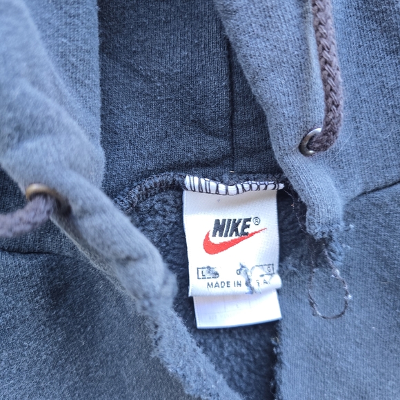 Vintage 90s Nike Pullover Hoodie Blank Plain Hoodie Large - Picture 3 of 4